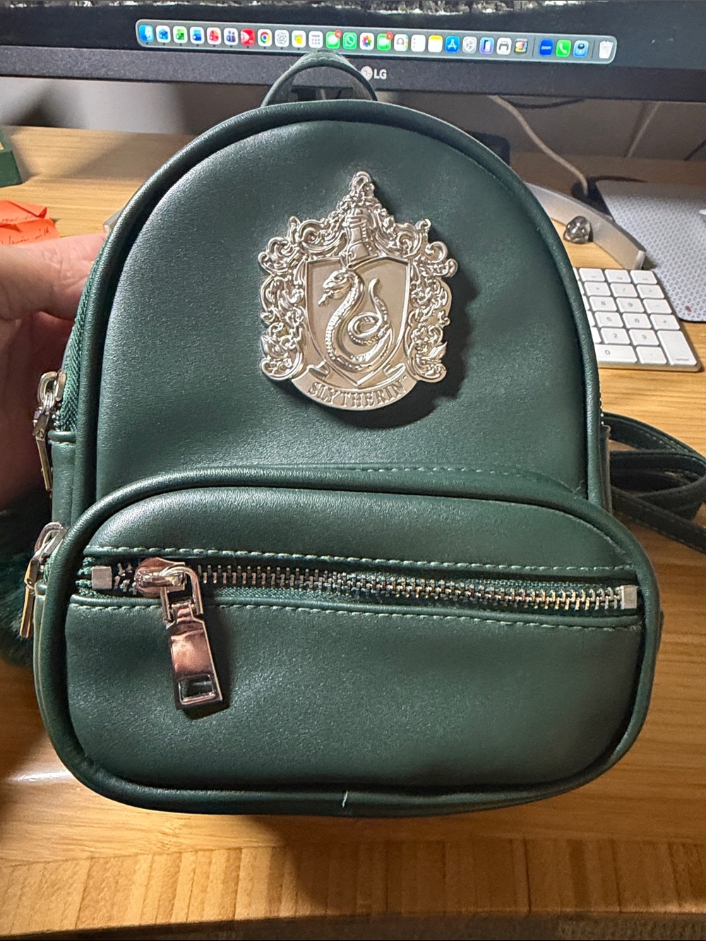 Slytherin mini backpack, NWOT, green, Harry Potter